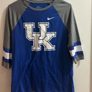 Nike Womens Blue and‎ Gray UK Logo Tee Size Large Great Condition.